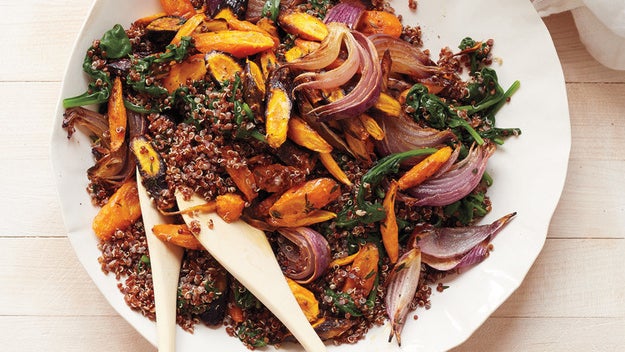 Roasted Carrots and Red Quinoa