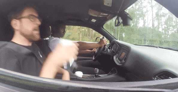 They weren't chill about it, either. They rolled through in a super fast, super cool car. Watch your coffee, bro!