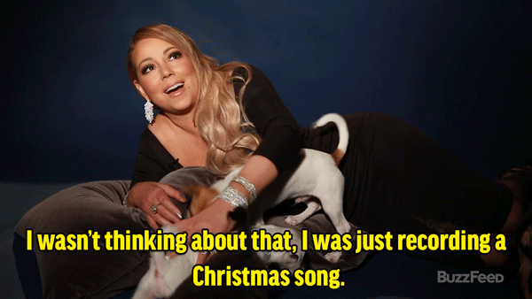 "I wasn't thinking about that, I was just recording a Christmas song. That's a boring answer but it's the truth!"