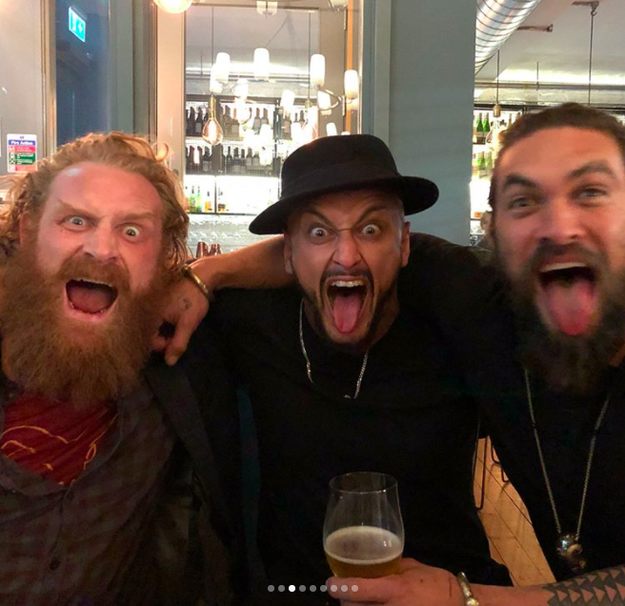 But the one we really care about is the fact he met and befriended Tormund Giantsbane! Aka actor Kristofer Hivju.