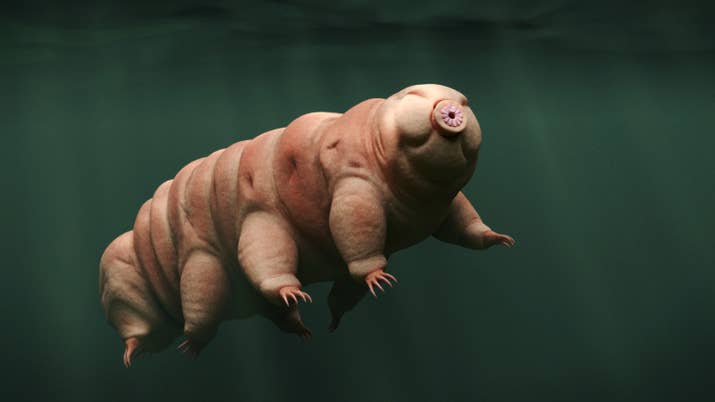 Tardigrades fill their body with a glass-like substance when they go into suspended animation.