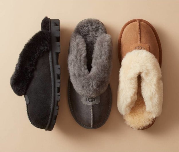 A pair of classic-for-a-reason shearling Ugg slippers with hard soles because you will NOT want to take them off when you have to go outsie to take out the trash.