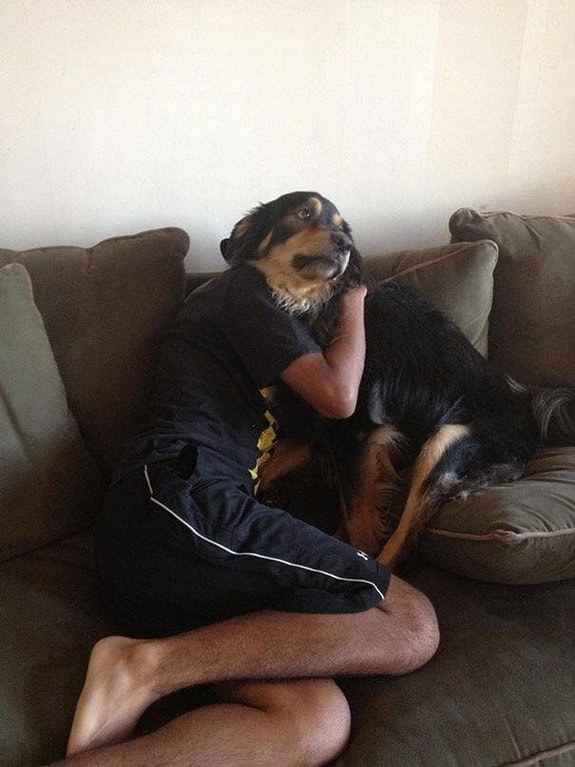 This pensive dog with a man's body.