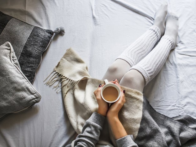 That's it! Then it's time to settle in with your cup of tea — maybe under some cozy blankets and fairy lights — and gaze thoughtfully out the window while your sweater falls off your shoulder.