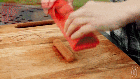 It'll help hot dogs cook more evenly and keep condiments in place.Get it from Amazon for $17.88, The Grommet for $15, or Walmart for $16.99.