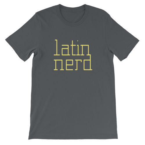 A "Latin Nerd" shirt because being smart is always in fashion.