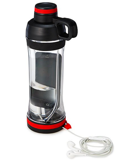 A water bottle with a built-in phone holder, because their phone is as essential to their survival as H2O.