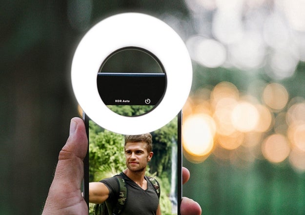 A selfie ring as a means for the best possible light for their self-anointed closeups.