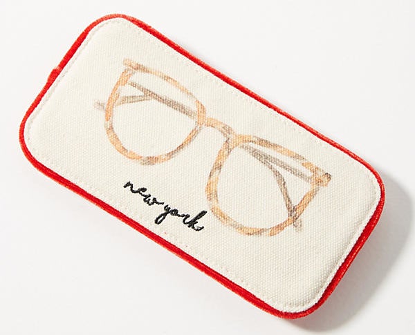 Promising Review: "This slim case is perfect for keeping my sunglasses safe from the perils found at the bottom of my purse! The thick canvas front is sturdy and well-sewn, but the case overall is still slim enough to fit into smaller purses and cross-body bags. The cute design and being able to pick my favorite city was an added bonus!" —pjflemGet it from Anthropologie for $18 (five colors).