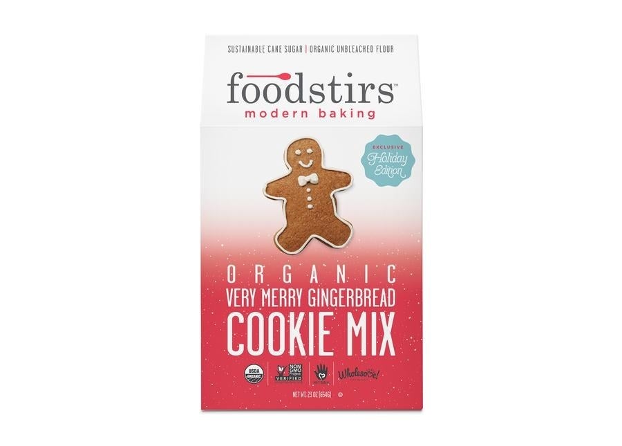 Get in the holiday spirit with the Organic Very Merry Gingerbread Cookie Mix from Foodstirs. This is perfect for filling your season with the taste and smell of sweet holiday cheer. Curated with nature's purest ingredients, including the finest organic cane sugar, this spiced treat (is sure to keep you reaching for the cookie sheet!