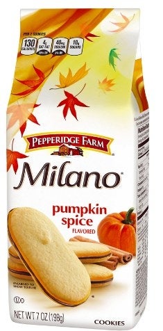 It's never too early or late for pumpkin spice! Pumpkin Spice Milano Cookie from Pepperidge Farm is not your average Milano cookie. It's the perfect balance of a seasonal twist with rich milk chocolate. Don't stop at one cookie...before you know it, the bag is empty!