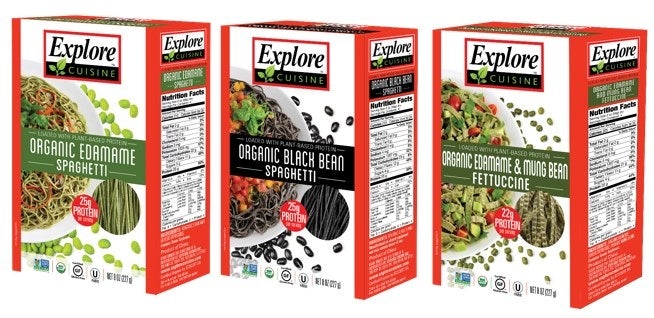 Explore Cuisine is a leader in innovative cooking using organic ingredients of the highest quality. Explore Cuisine integrates beans, peas, lentils, and rice to provide you and your family nourishing meals which are easy, quick, colorful, and simply delicious! Bean Pastas feature one Ingredient - organic beans. In only seven minutes, your family can indulge in a delicious, healthy and satisfying meal, power-packed with high protein and high fiber. Varieties include Black Bean Spaghetti, Edamame and Mung Bean Fettuccini and Edamame Spaghetti.