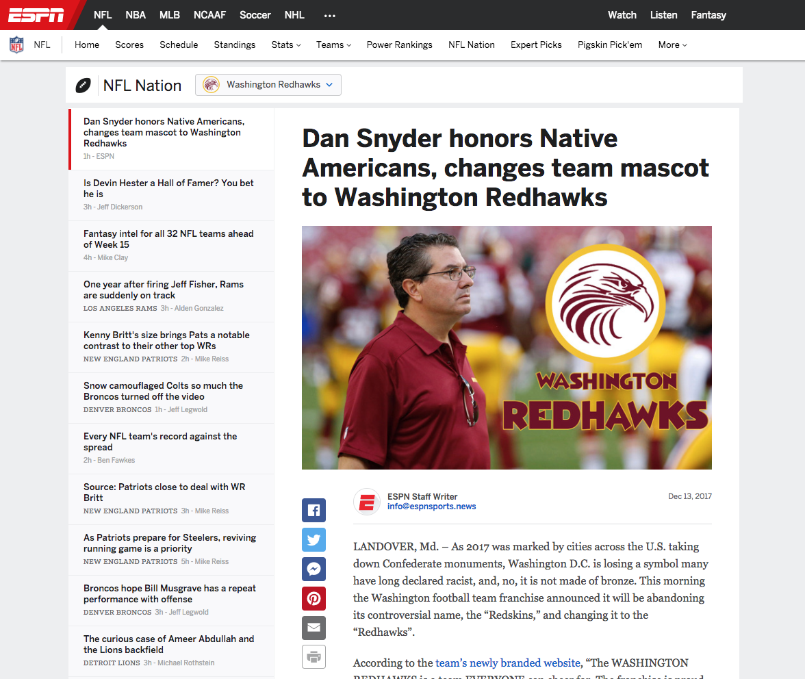 This Native American Group Just Showed How Easy It Would Be To Change The  Washington Redskins' Name