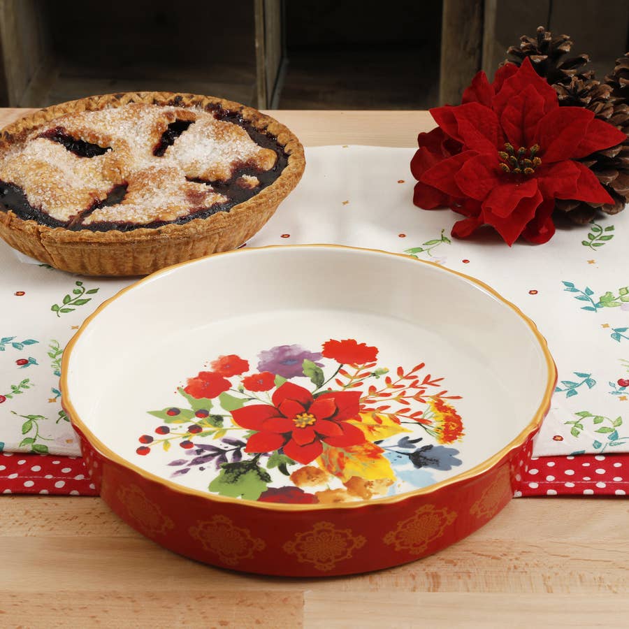 The Pioneer Woman Sweet Romance Blossoms Ceramic Pie Plate - 9 in