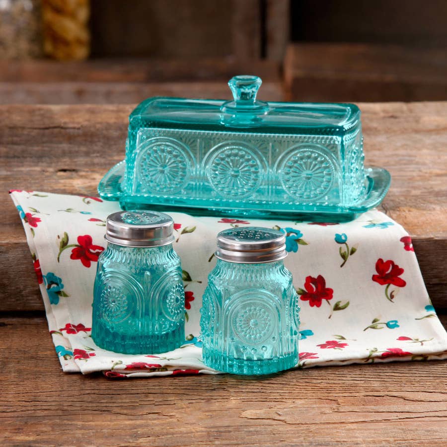 The Pioneer Woman Glass Cocktail Shaker, Teal 