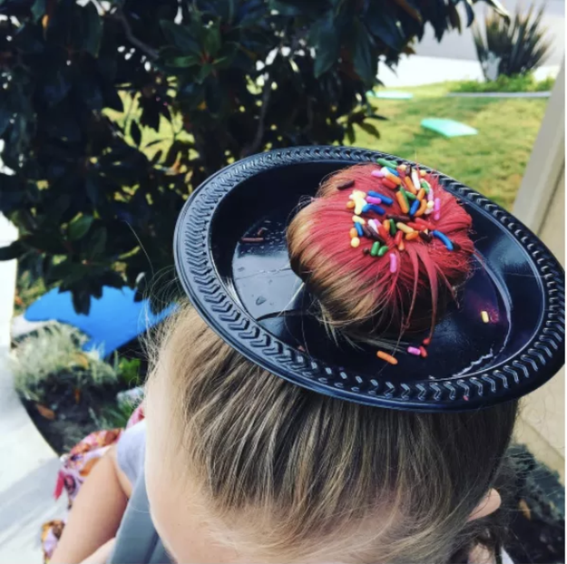 The mom who came up with this doughnut for her daughter's Crazy Hair Day: