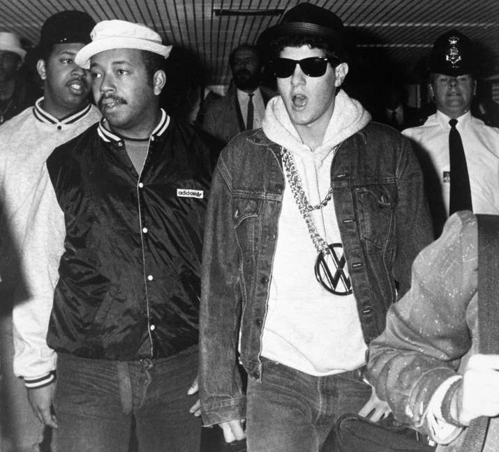 Mike D of the Beastie Boys (right) with Russell Simmons in London in 1987.