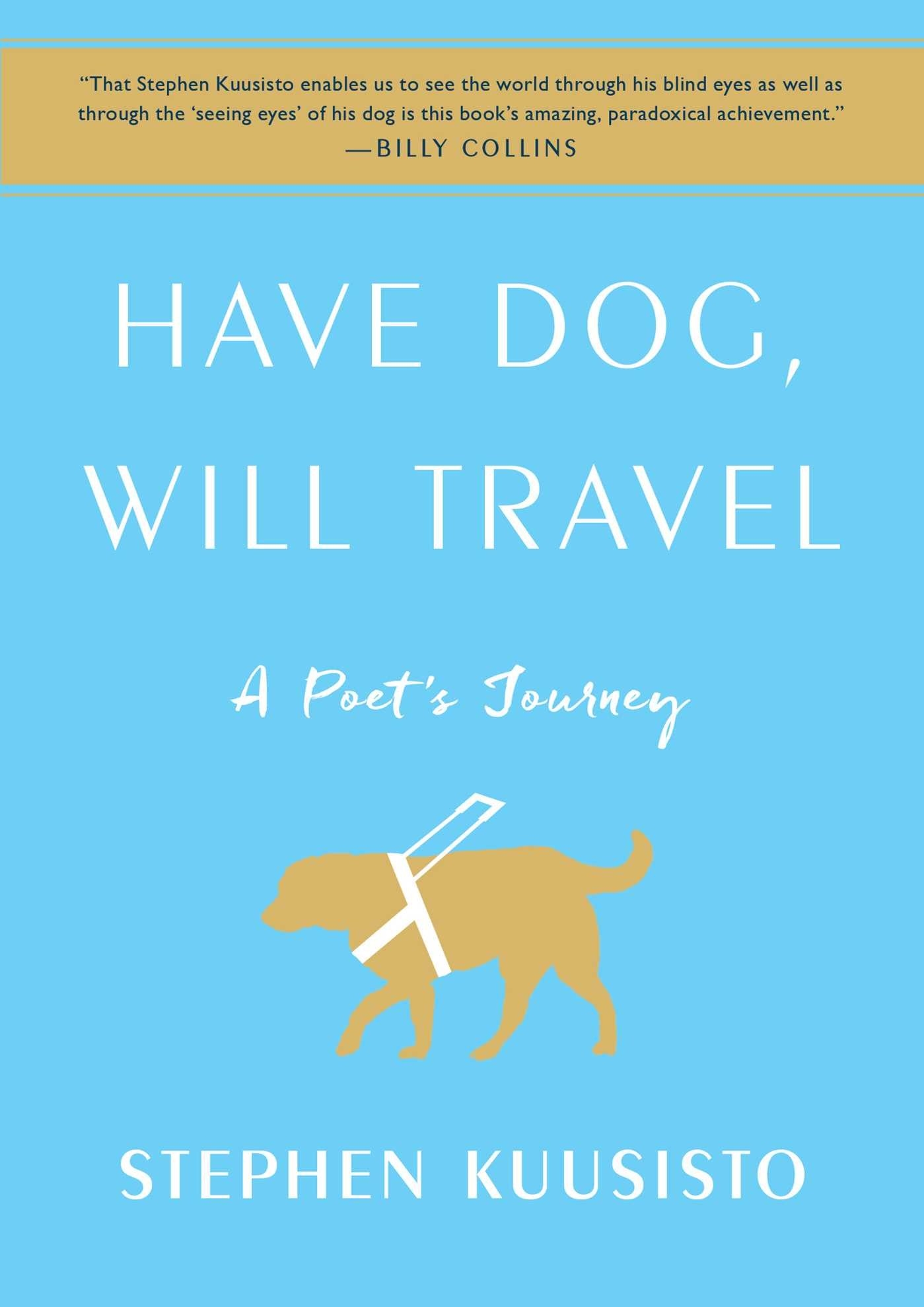 Have Dog, Will Travel tells the story of Stephen Kuusisto, who was born legally blind, and how his guide dog changed his life. Growing up in the 1950s, Kuusisto was taught to deny his blindness and to pretend he could see. It wasn't until he was 38 that he was paired with a Labrador named Corky. This moving story follows Kuusisto and his journey to living a life of travel and independence.