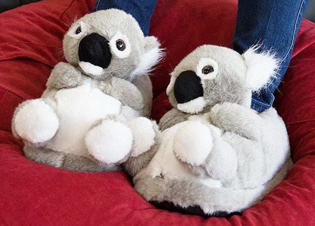 Perfectly fluffy and chubby koala slippers to defend you from the nightmare of having cold feet (just the physical kind, thank goodness).