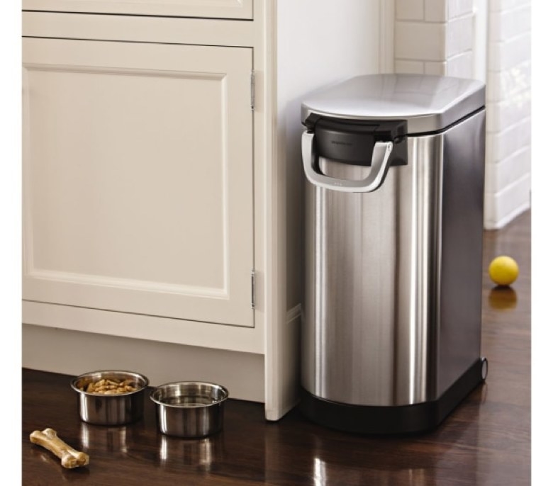 Puppies are crafty, and it’s important to store their food someplace they won’t get into it. These storage cans from Simplehuman keep food fresh and keep dogs, bugs, and any other contaminants out. The cans come with a silicon seal that ensures freshness. The lid has a magnetic scoop that makes it easy to portion the perfect amount of food for your pet. The lock-tight handles make sure your pup won’t be able to find its way into his food. Plus, they come with a ten-year warranty and the modern style is well, a major upgrade from traditional pet food containers.