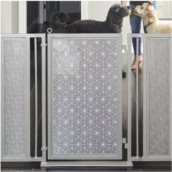 Containing your little puppy into specific, safe areas of your home or office is key, particularly during the early months of training! I absolutely love the modern, stylish design options from Fusion Gates. These gates are easy to install, easy to use and add a great decorative flair to your home or office. There are many size and configuration options available (something to fit any room or doorway), and the decorative screen can also be interchanged.