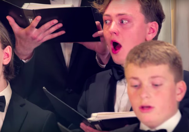 For the next two minutes, the boys attempt to calmly get through the piece, some while crying.