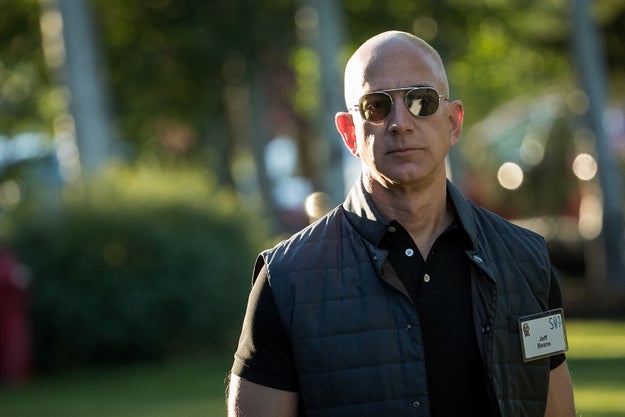 Bezos was in Idaho for an annual gathering of rich and powerful people. He strolled in wearing a polo that could barely contain his biceps, topped by a lightweight puffer vest.