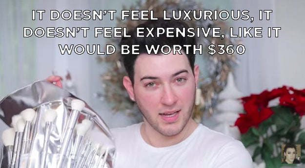 Like Jeffree Star, Manny Mua started off by saying the brush holder looked cheap.