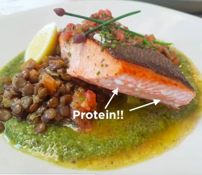The foamy white waste is actually a harmless soluble protein called albumin. As America's Test Kitchen explains, "When the muscle fibers in the fish are heated, they contract, pushing the moisture-filled albumin to the surface of the flesh."Learn more: Here's The Truth About The White Gunk On Salmon
