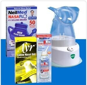 It includes a steamer, nasal gel, nasal spray, and a neti pot.Get it from FSA Store for $71.99.