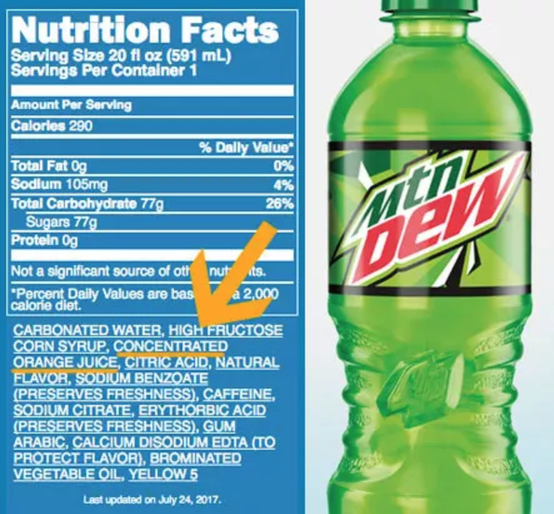 Did you know that Mountain dew is mostly just orange juice?