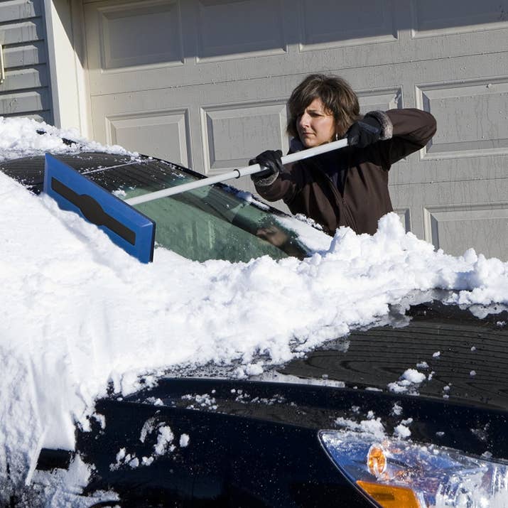 Promising review: "I have a Jeep Grand Cherokee and with how much snow we tend to get where I live this is a must. Had one that I kept in my garage to help me clear off my Jeep after a snow storm, but when I am at work I was stuck using my regular snow brush. So I ordered a second one to make it easy for me at work too. This works great, holds up well and makes it so much easier to push the snow off my roof!" —StevenGet it from Amazon for $10.99 or Walmart for $10.99.