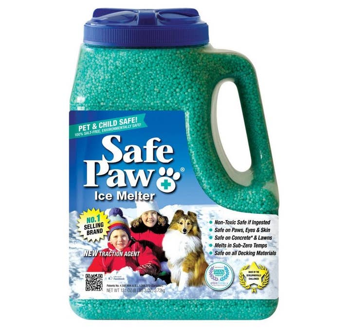 Promising review: "This works very well in getting rid of the ice and I love that it is good for pets and small children. While we don't have any in the house, the neighborhood we live in now has a lot of pets and children running around and I like how it melts the ice for the children but won't harm their pets." —julieGet it from Amazon for $21.76 or Walmart for $19.99.
