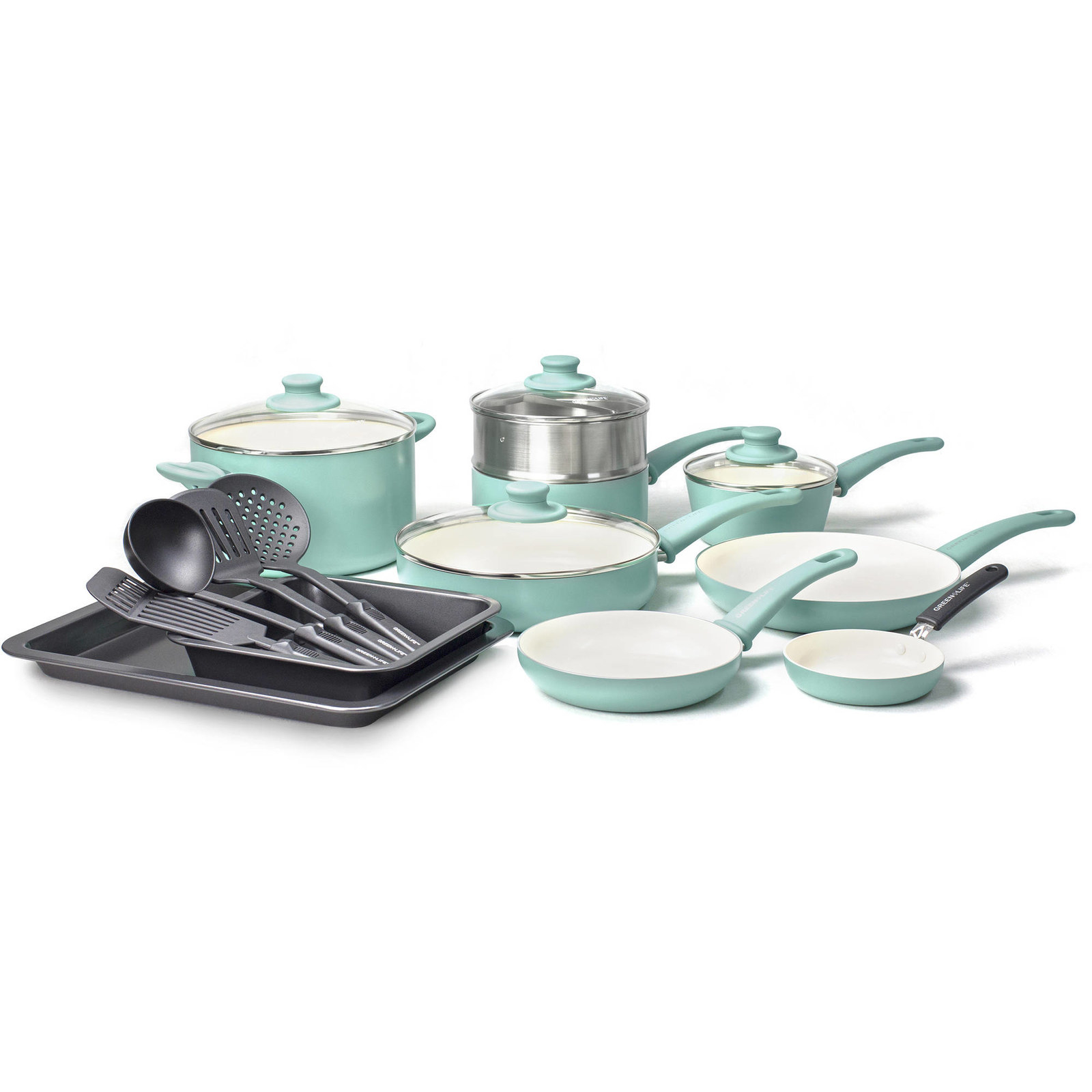 GreenLife Chefs Essentials Ceramic Non-Stick 18-Piece Cookware Set