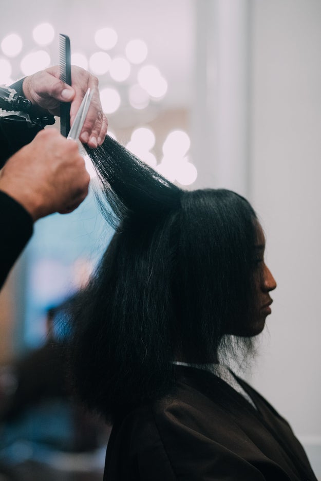 Natelege wanted to maintain her length, so Andre slightly trimmed her damaged ends to give her hair some shape. You don't have to trim all your split ends at once, although this is recommended, as long as you regularly snip them away as your hair grows.