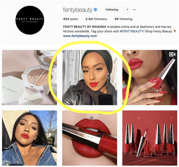 Grace was recently scrolling through the Fenty Beauty Instagram page when she spotted a pic of makeup vlogger Aysha Harun wearing the brand's new red lip paint Stunna.