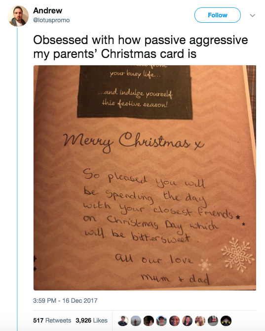 These parents, whose passive-aggressiveness is a gift: