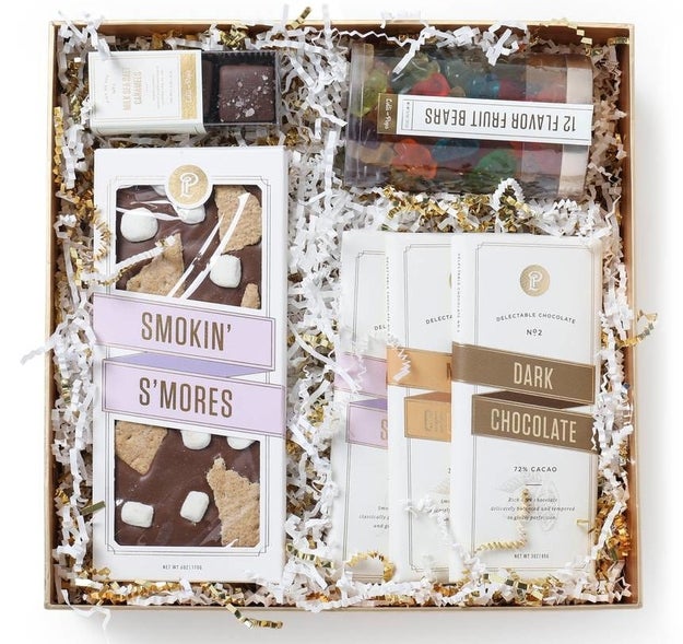 A gift set of delicious treats like gummy bears, dark chocolate bars, chocolate-covered sea salt caramels and a bunch of other goodies so you can give in to your sweet tooth.