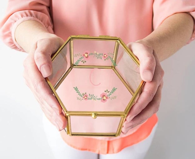 An adorable and delicate monogram keepsake box to store all your favorite little pieces.