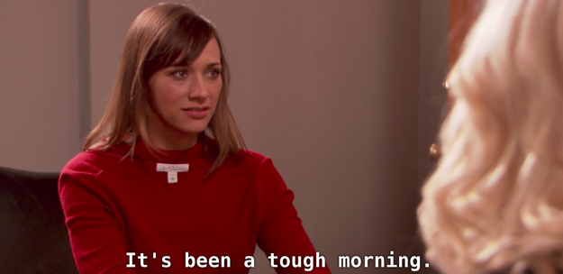 When Ann showed up to her interview with Leslie.