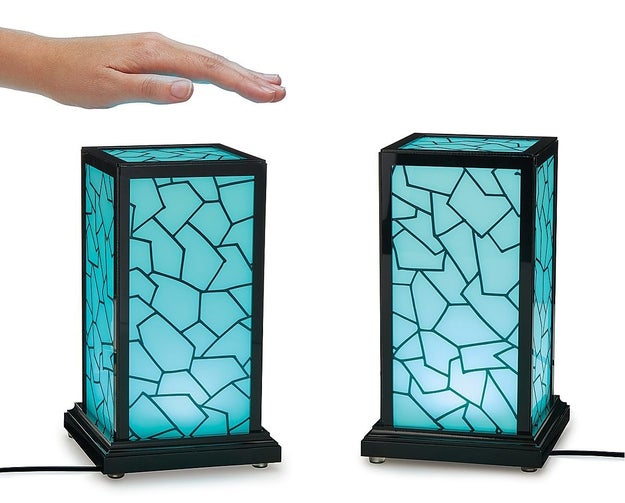 A pair of long distance lamps that will let your lover know you're home and thinking of them.