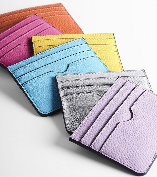 A colorful card wallet so slim it'll fit in any size bag or even your pocket!