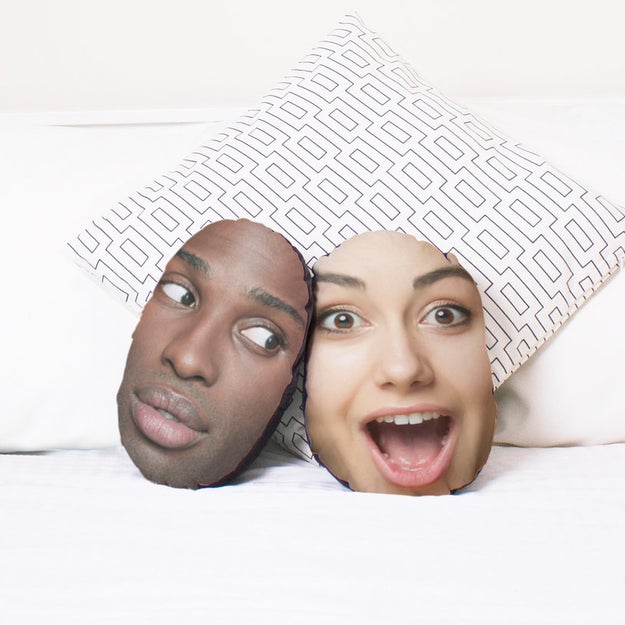 A customizable cushion set of your faces to bring pillow talk up a whole new level.