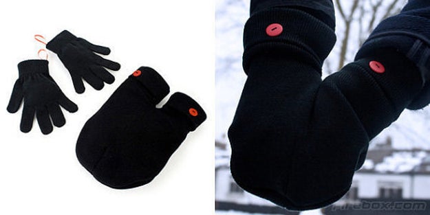 A pair of hand-holding mittens for the coziest walk, provided no one's hands get extra *sweaty*.