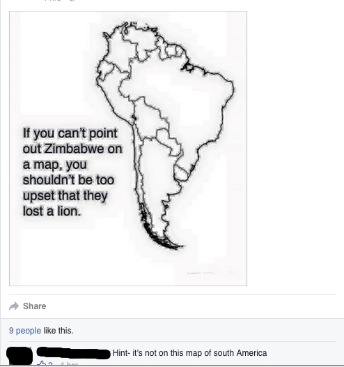 person confusing africa and south america