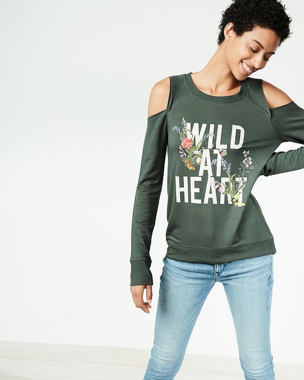 A graphic sweater so you can give the cold shoulder to anyone who tries to tame your wild heart.