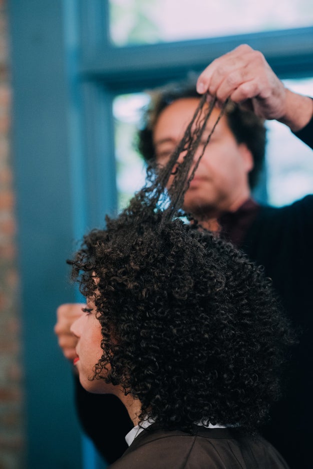 Use your fingers (no combs or brushes!) when separating each twist. The less you separate, the more curl definition you'll get. The more you separate, the bigger and fuller your hair gets.