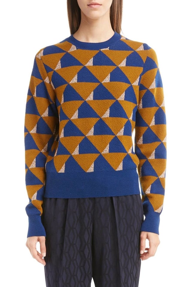 A merino wool Dries Van Noten sweater with a gorgeously colorful graphic print that'll surely get you noticed.