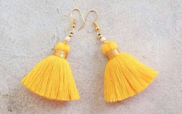A pair of tassel earrings that are a small and simple, but still make a statement.