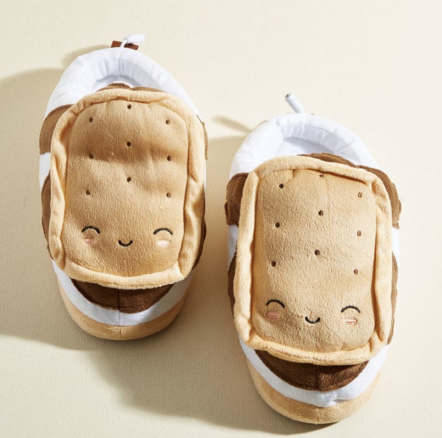 A pair of foot-warming marshmallow slippers to keep your girlfriend's feet nice and toasty since she's always cold.